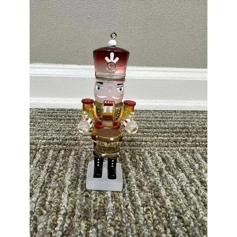 Plastic/Glass Clear Multi- Colored Nutcracker Ornamental Figurine 5.5" X 3"